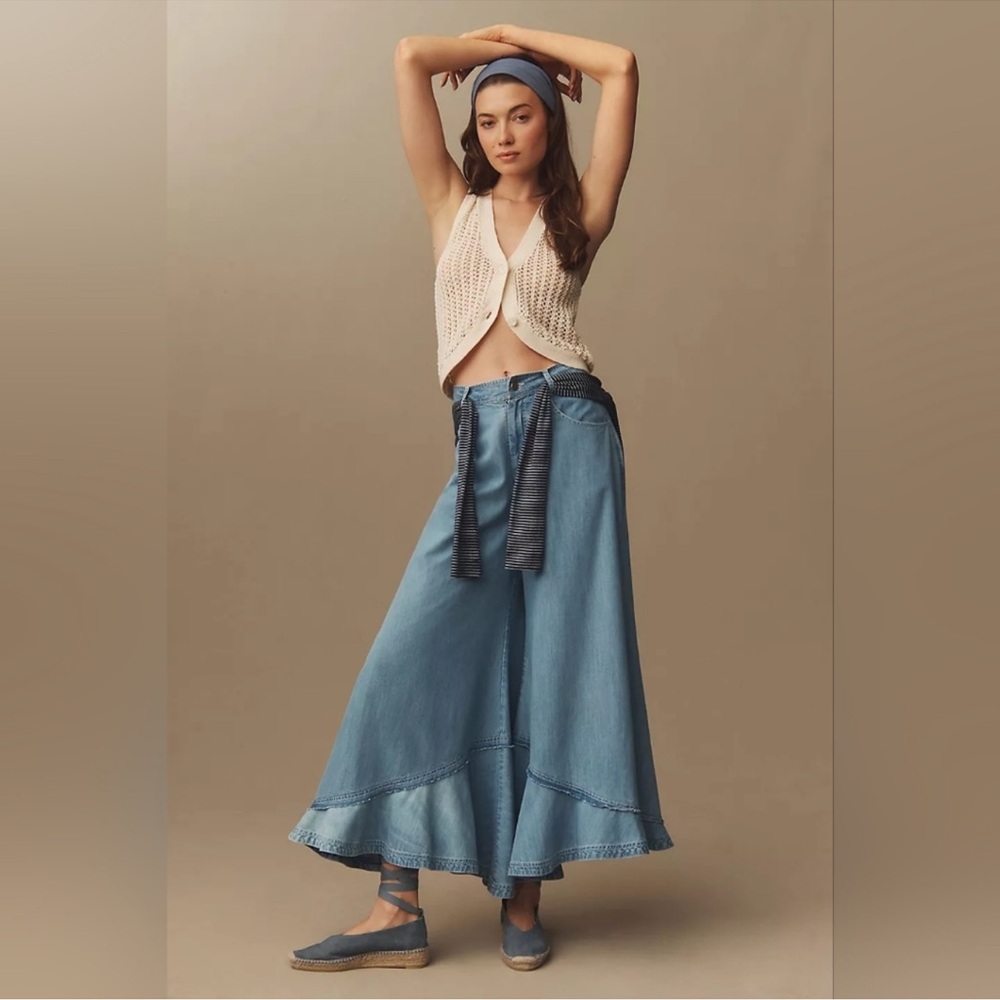 Anthropologie Pilcro Blue Flare Wide Leg Jeans Size 25 NWT